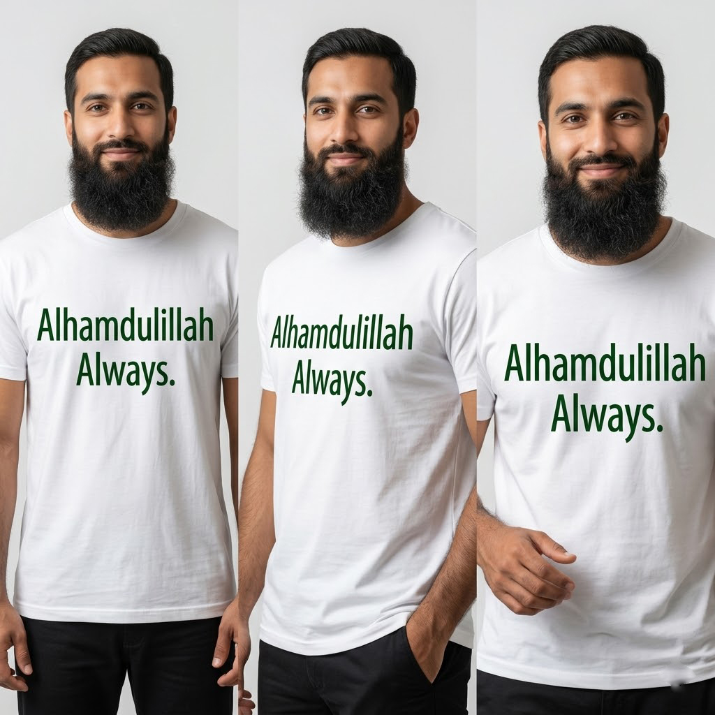 Alhamdulillah Always – Premium Cotton Graphic T-Shirt - Image 3