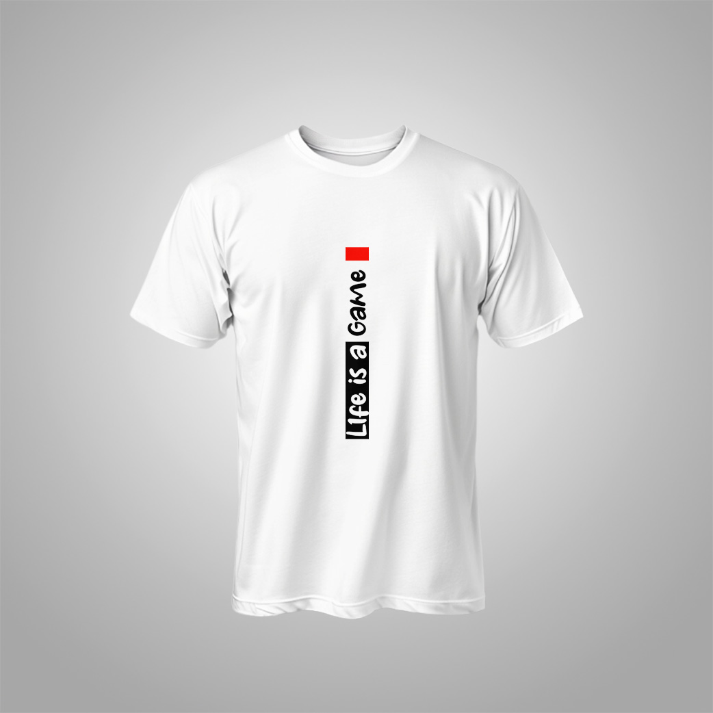 Life is a Game Vertical Graphic Tee – Modern Minimalist Streetwear