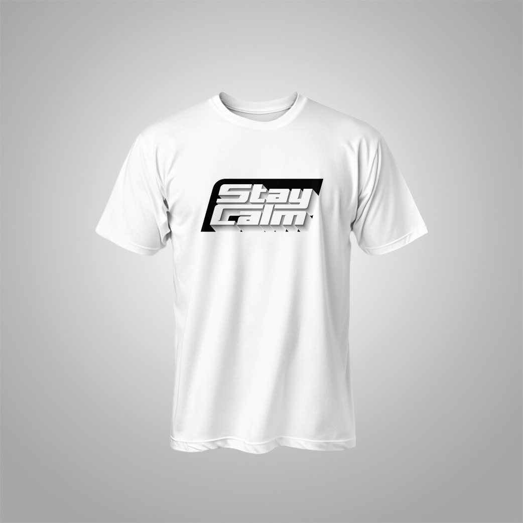 "Stay Calm" 3D Block Signature Tee