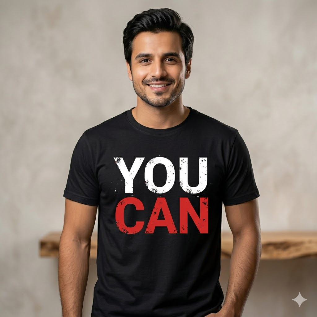 YOU CAN - Motivational Distressed Graphic T-Shirt