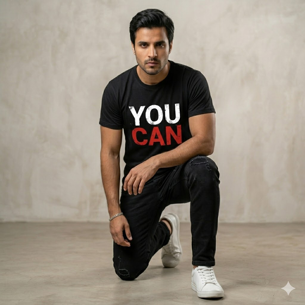 YOU CAN - Motivational Distressed Graphic T-Shirt - Image 2