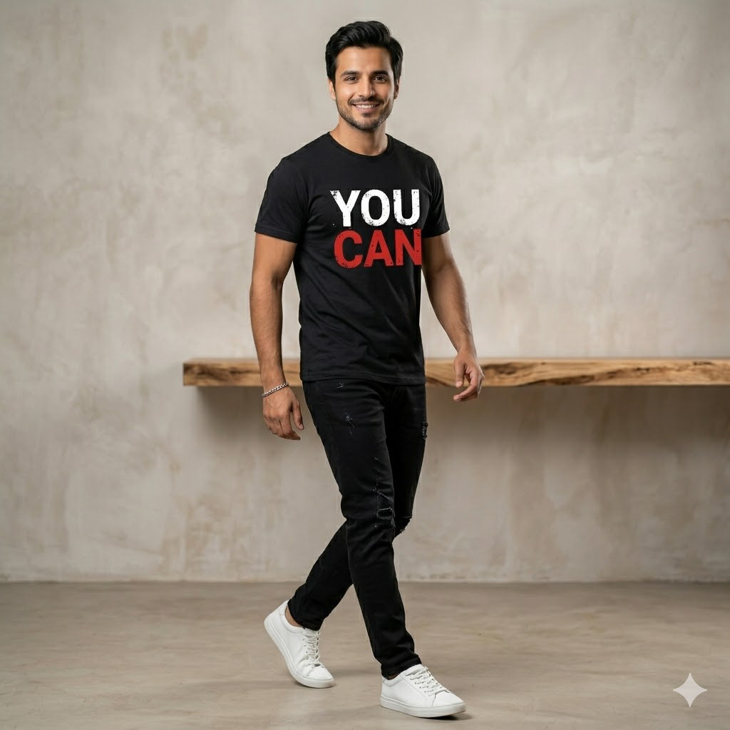 YOU CAN - Motivational Distressed Graphic T-Shirt - Image 4