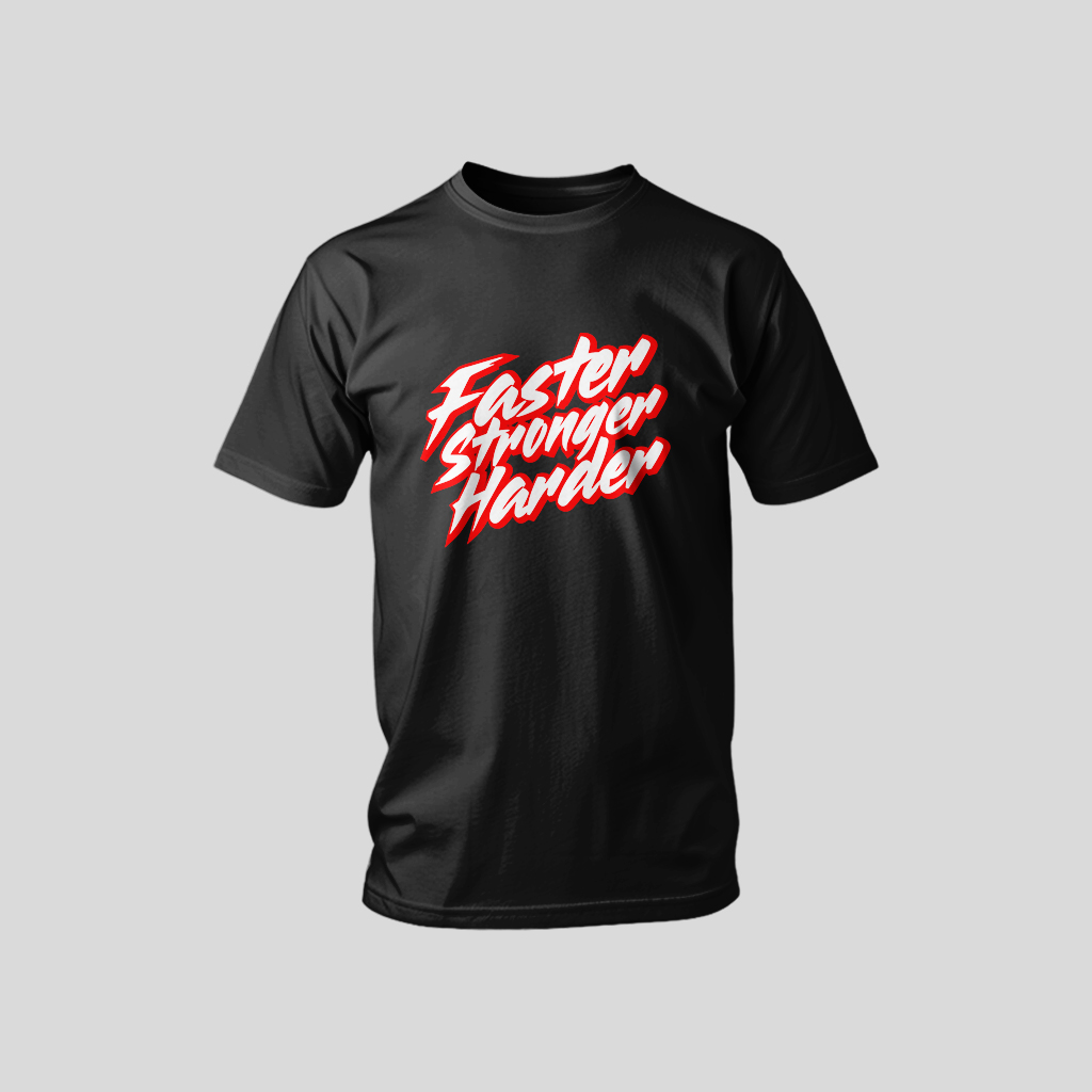"Faster Stronger Harder" Black Signature Tee