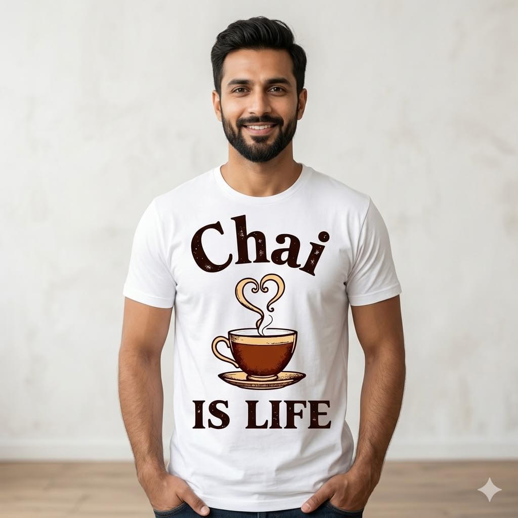 Chai Is Life Graphic T-Shirt – Premium Cotton Casual Tee for Tea Lovers