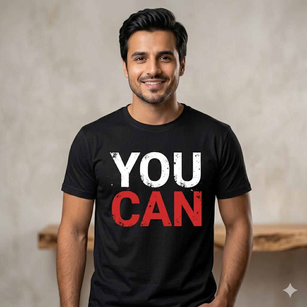 YOU CAN - Motivational Distressed Graphic T-Shirt
