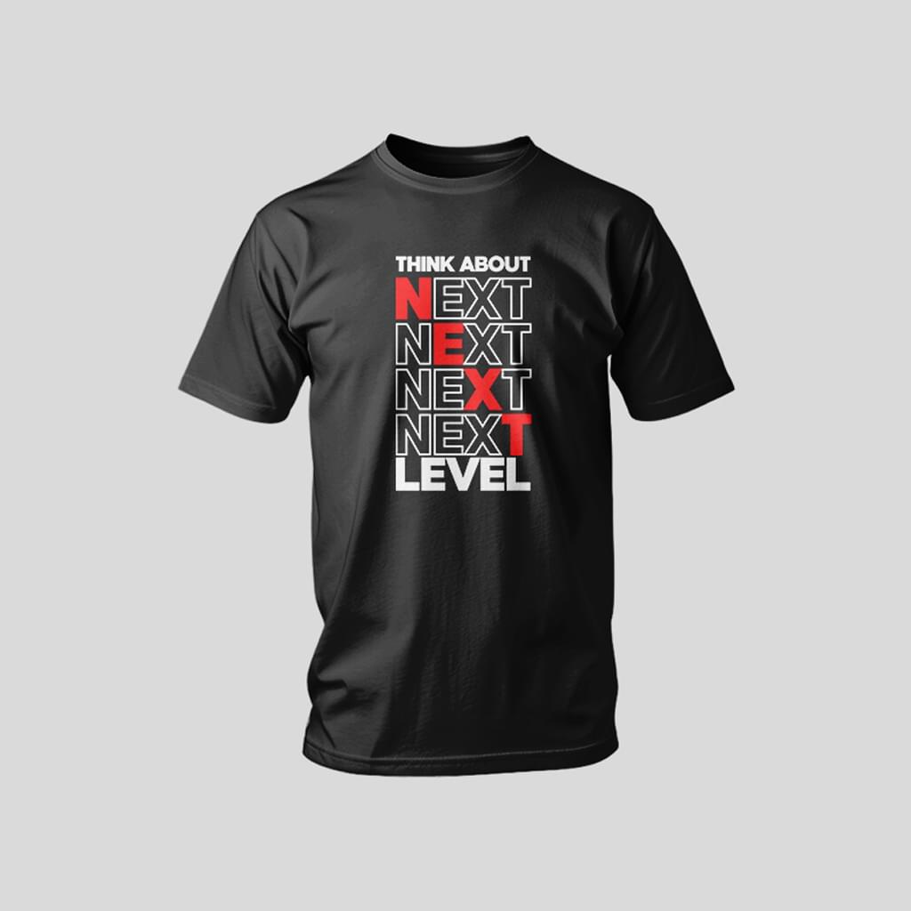 "Next Level" Black Think Ahead Tee
